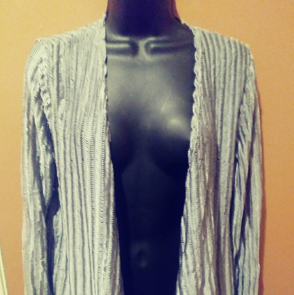 LS1 Espresso Silver Gray Sweater Sz Small